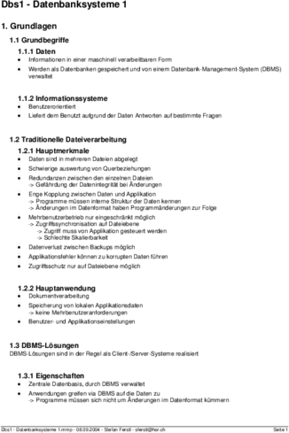 Dbs1 - Datenbanksysteme 1.pdf