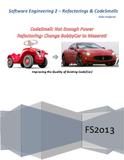 SE2_SlobiStojkovic_FS2013_Refactorings_and_CodeSmells.pdf
